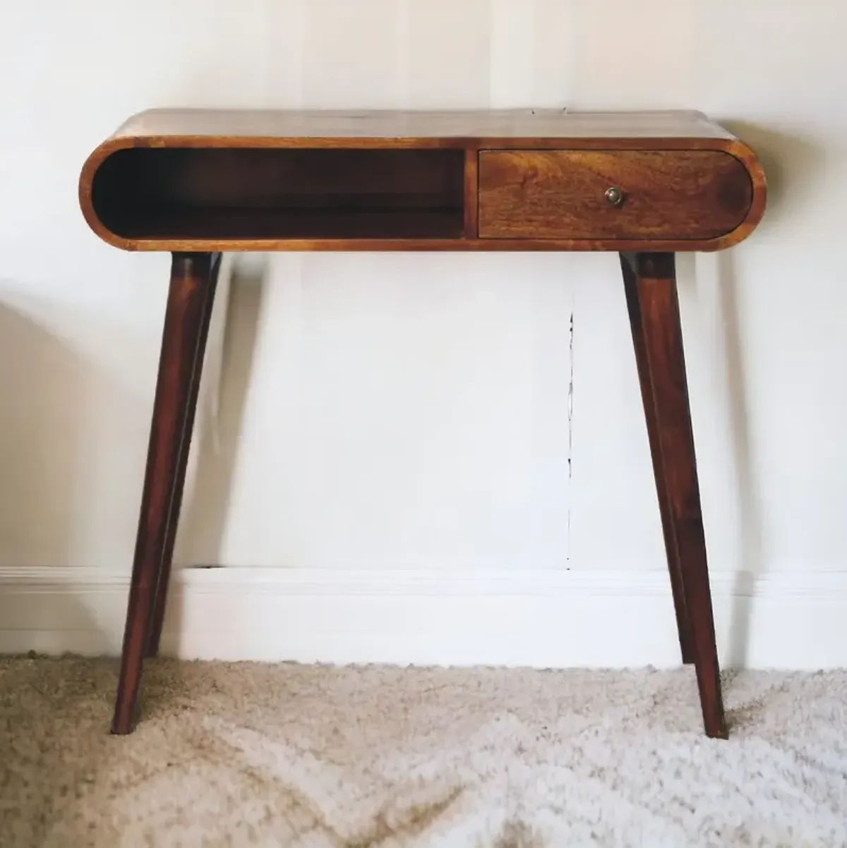 Artisan Furniture Chestnut London Open  1 Drawer Solid Wood Console