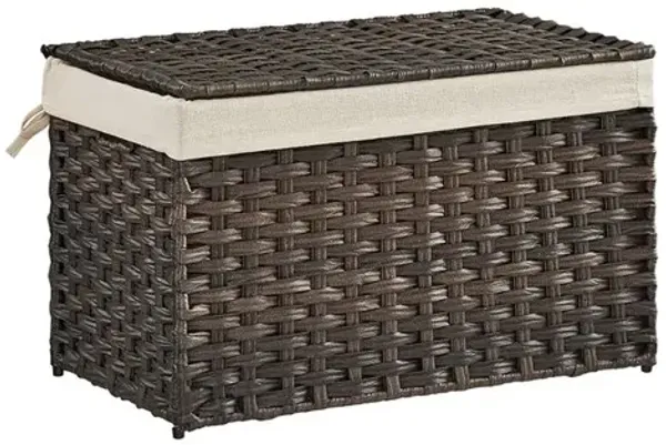 Storage Trunk with Cotton Liner and Metal Frame for Bedroom and Closet