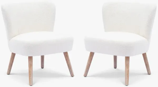 WestinTrends 25" Wide Upholstered Boucle Accent Chairs Set of Two