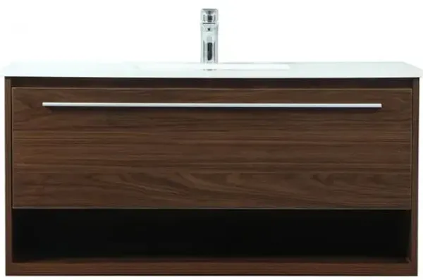 Elegant Kitchen and Bath 40 inch Single bathroom vanity in walnut