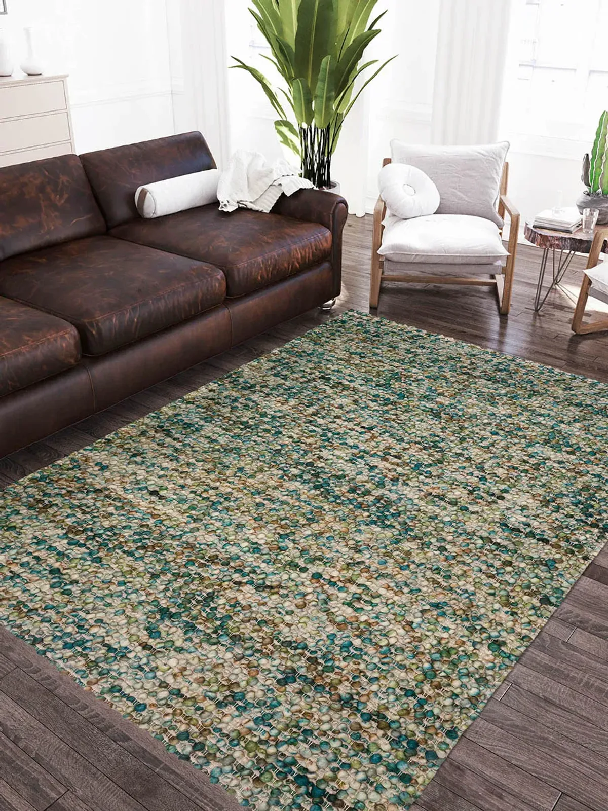 Hanu HU1 Teal 9' x 13' Rug