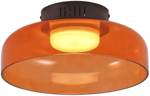 Kalmar 12" Modern Minimalist Iron/Glass Dimmable Integrated LED Flush Mount