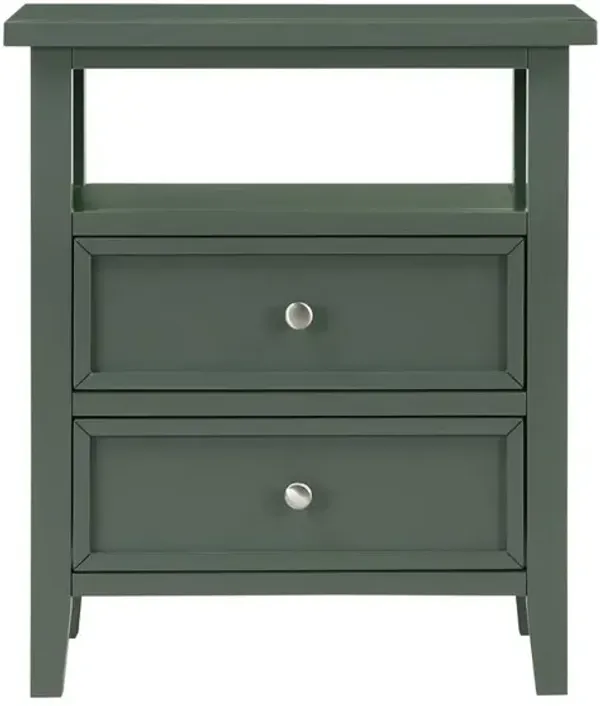 Walker Vintage Green 2 Drawer Nightstand