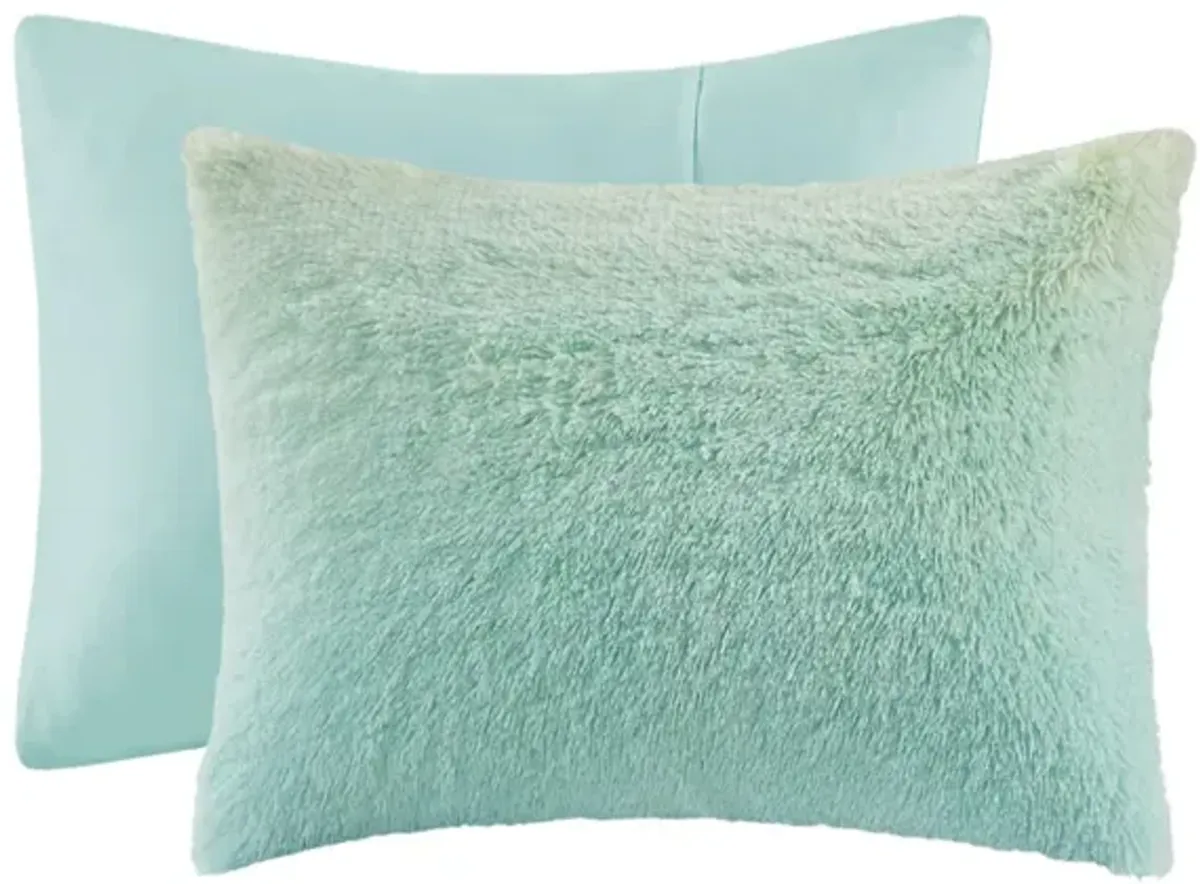 Gracie Mills Herman Ombre Shaggy Faux Fur Comforter Set