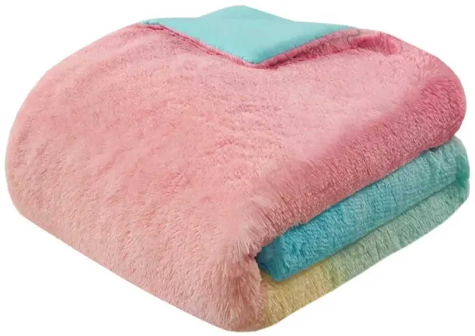 Gracie Mills Herman Ombre Shaggy Faux Fur Comforter Set