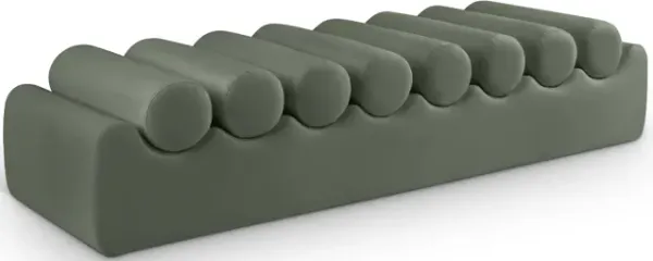 Meridian Furniture Rumble Green Vegan Leather Bench