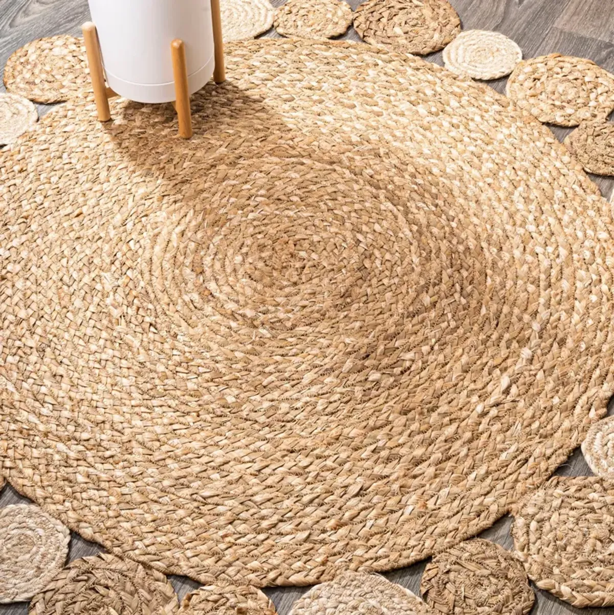 Eden Round Natural Jute hippie Circle Natural Round Area Rug