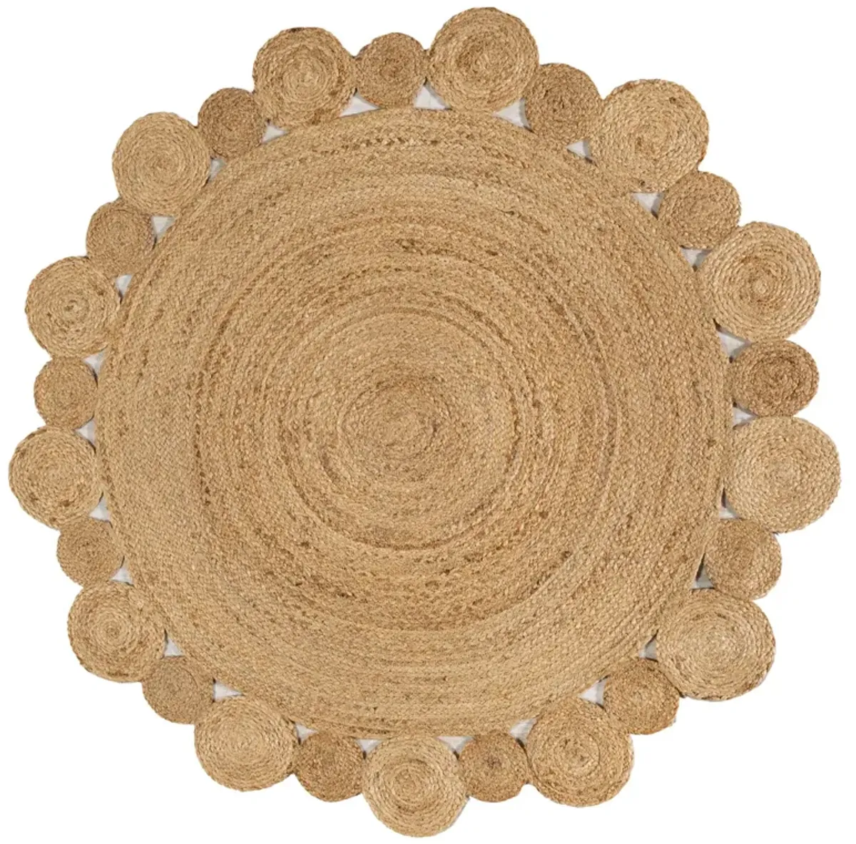 Eden Round Natural Jute hippie Circle Natural Round Area Rug