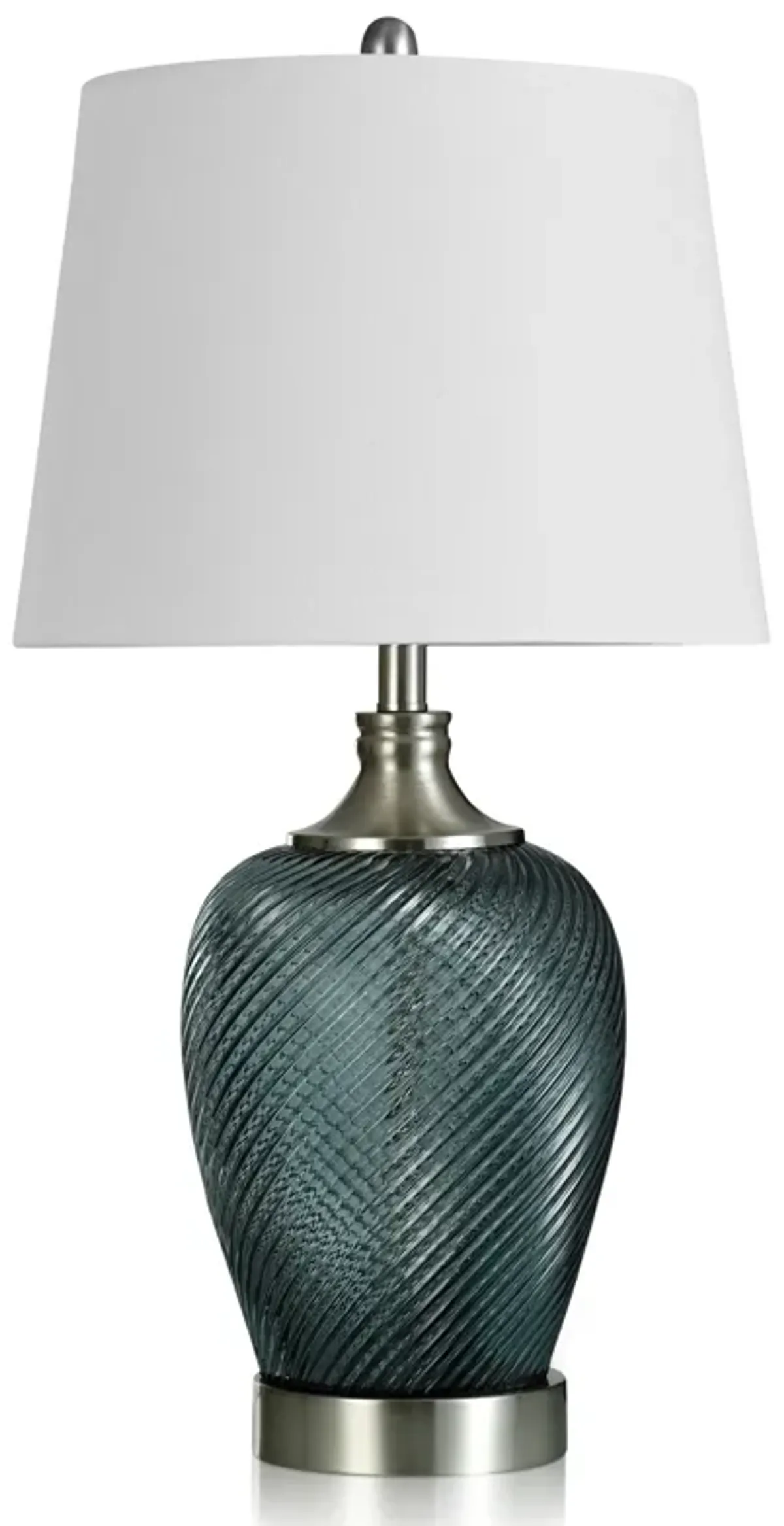 Blue Ribbed Swirl Table Lamp