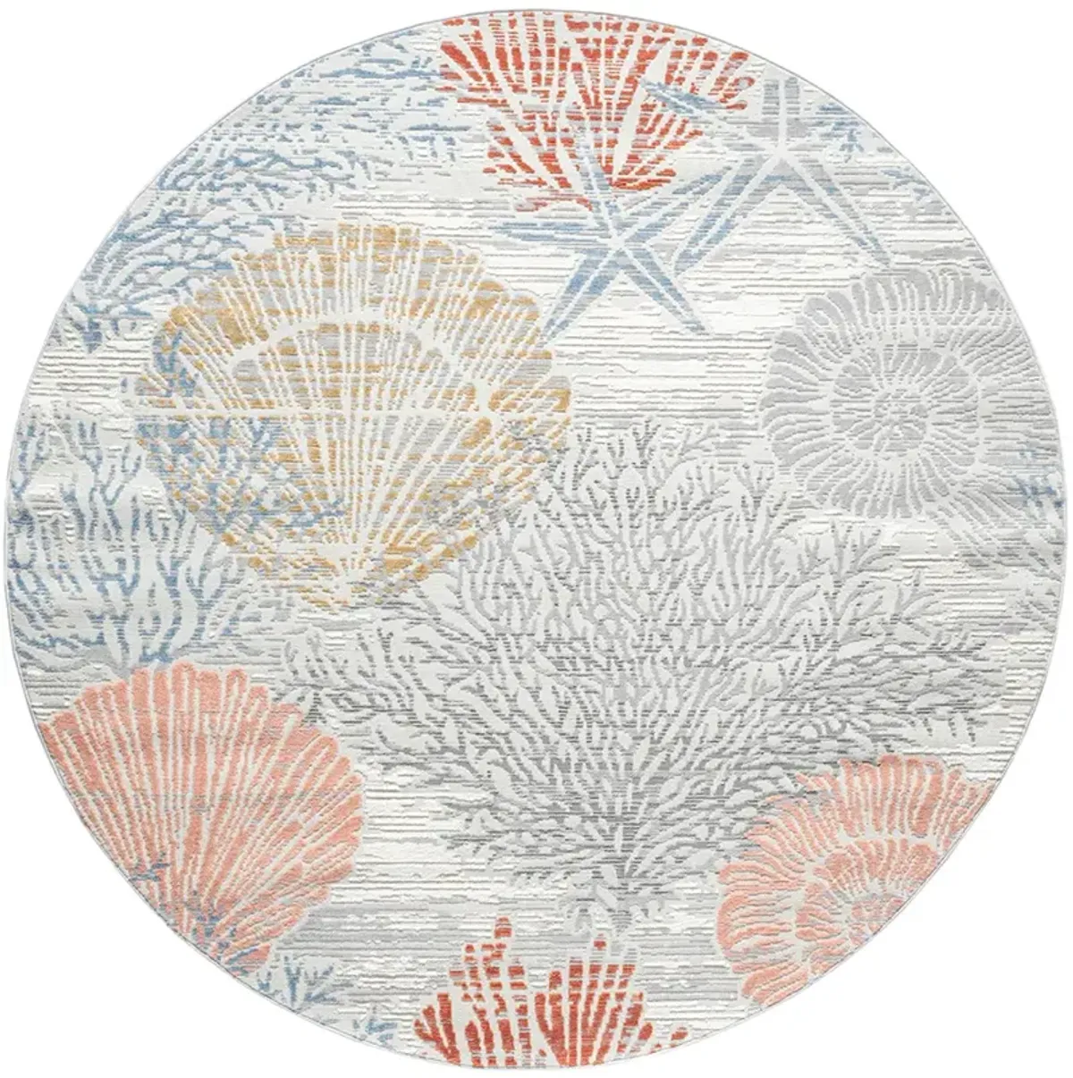 Seaside SDS04 Multicolor 5'3" x Round Rug