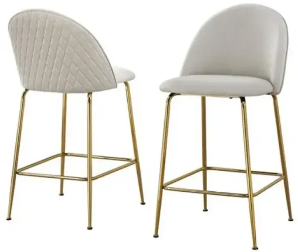 Cream counter height chairs (Set of 2)