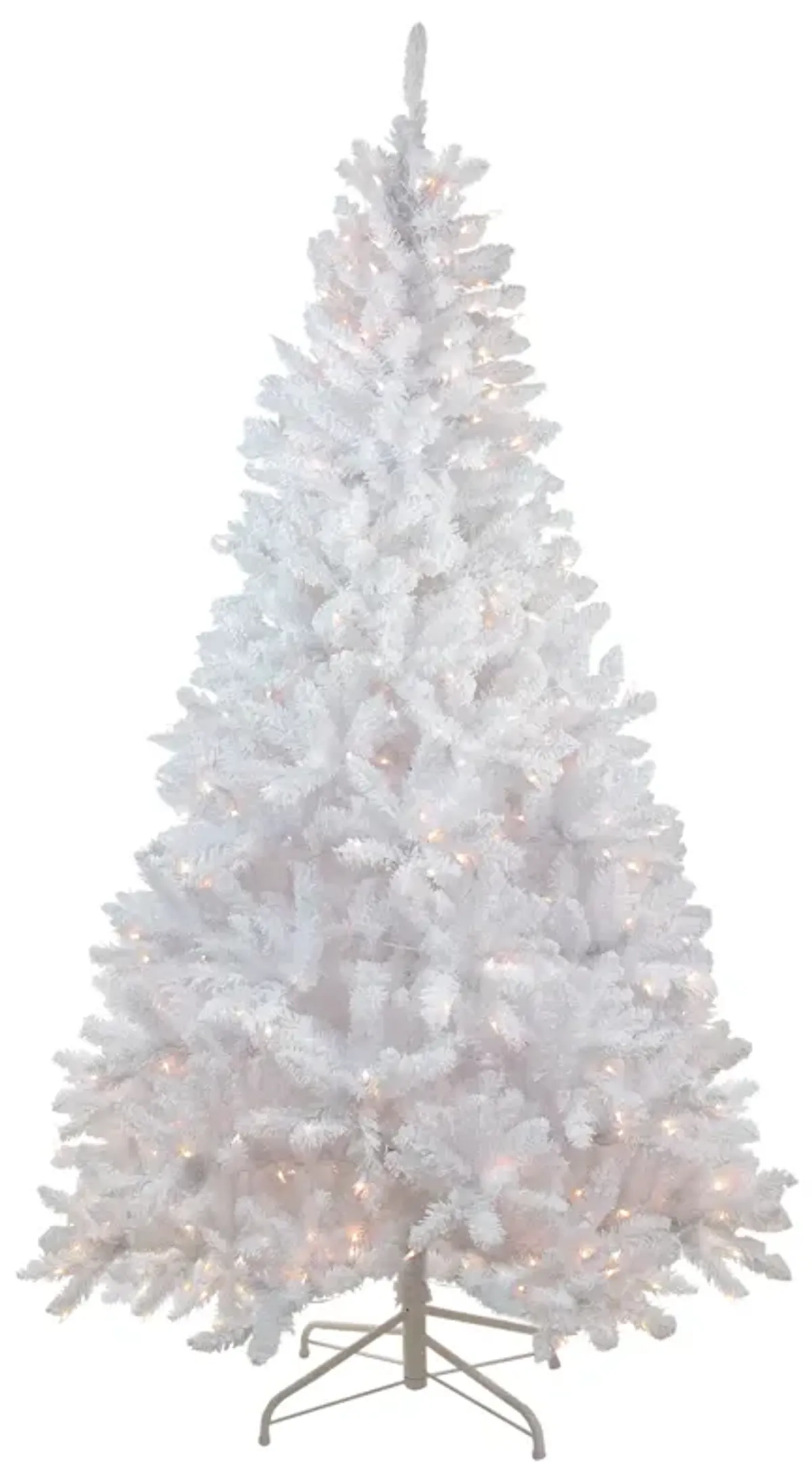 6' Pre-Lit Medium Flocked White Pine Artificial Christmas Tree - Clear Lights