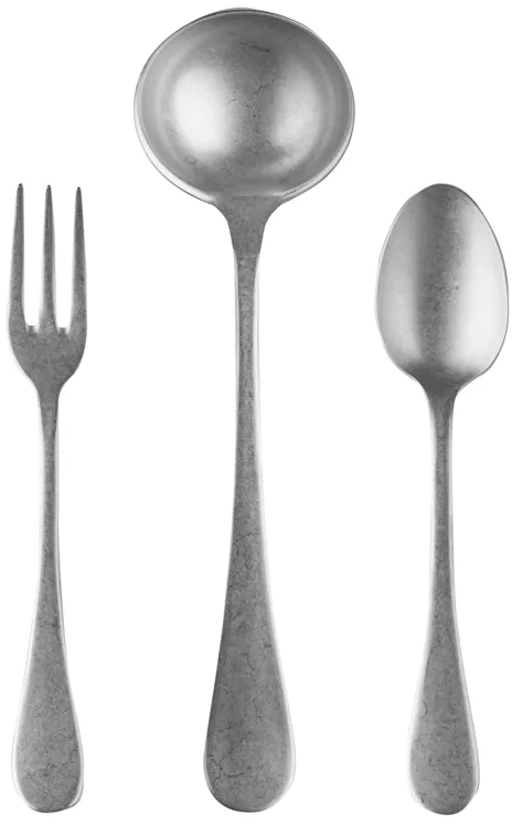 Vintage 3-Piece Serving Set in Silver