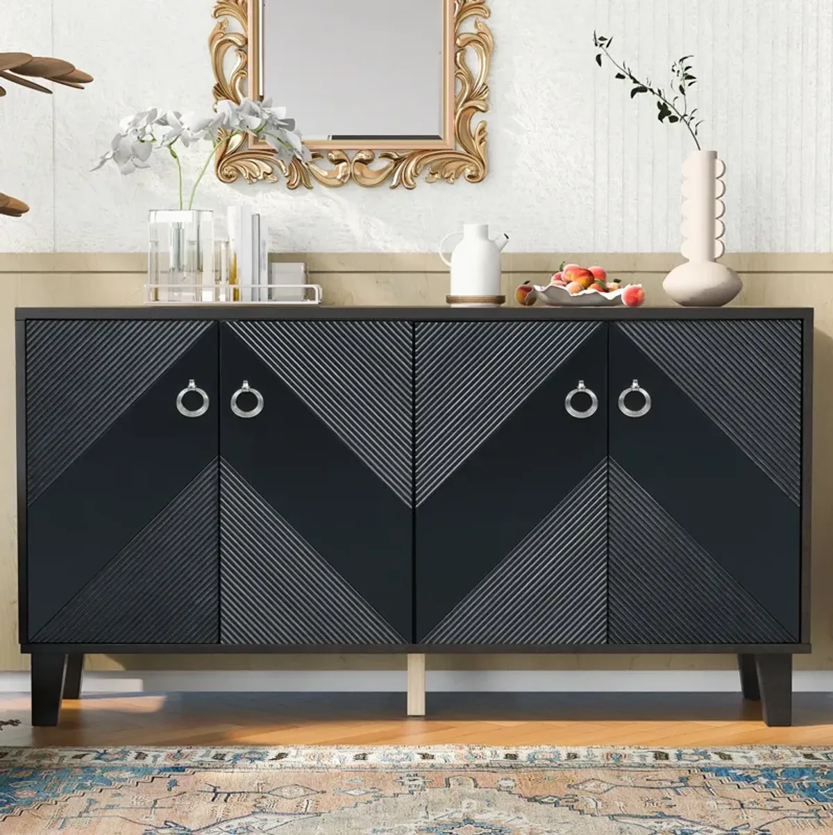 Merax Light Luxury Geometric Patterns Cabinet