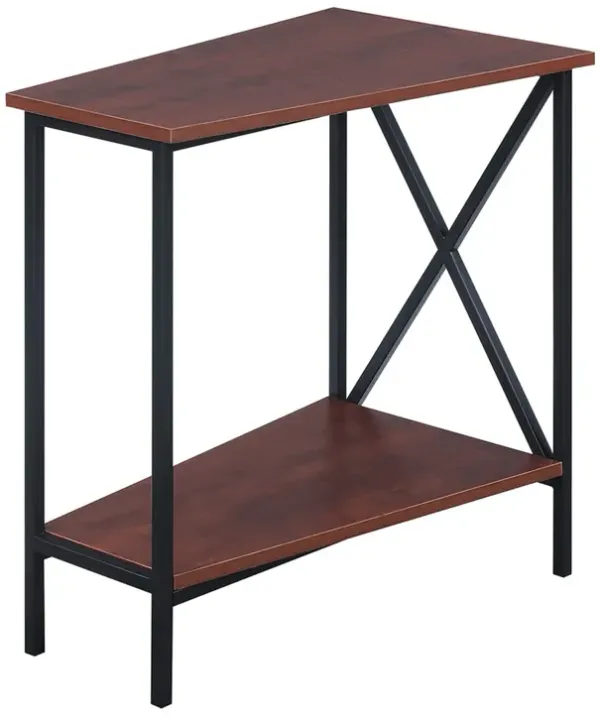Convenience Concepts Tucson Wedge End Table, Black / Cherry