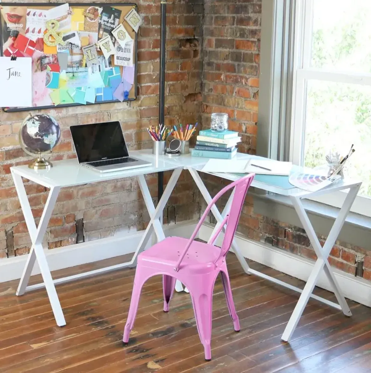 Belen Kox White L-Shaped Computer Desk, Belen Kox