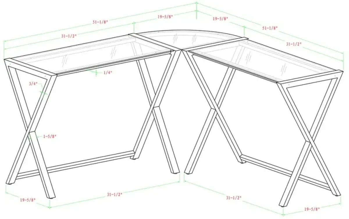 Belen Kox White L-Shaped Computer Desk, Belen Kox