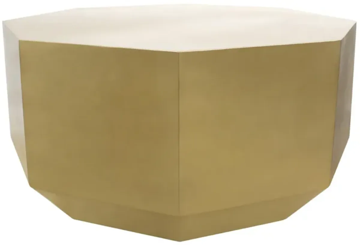 Pasargad Home Byzantine Octagon Shape Coffee Table, Brass