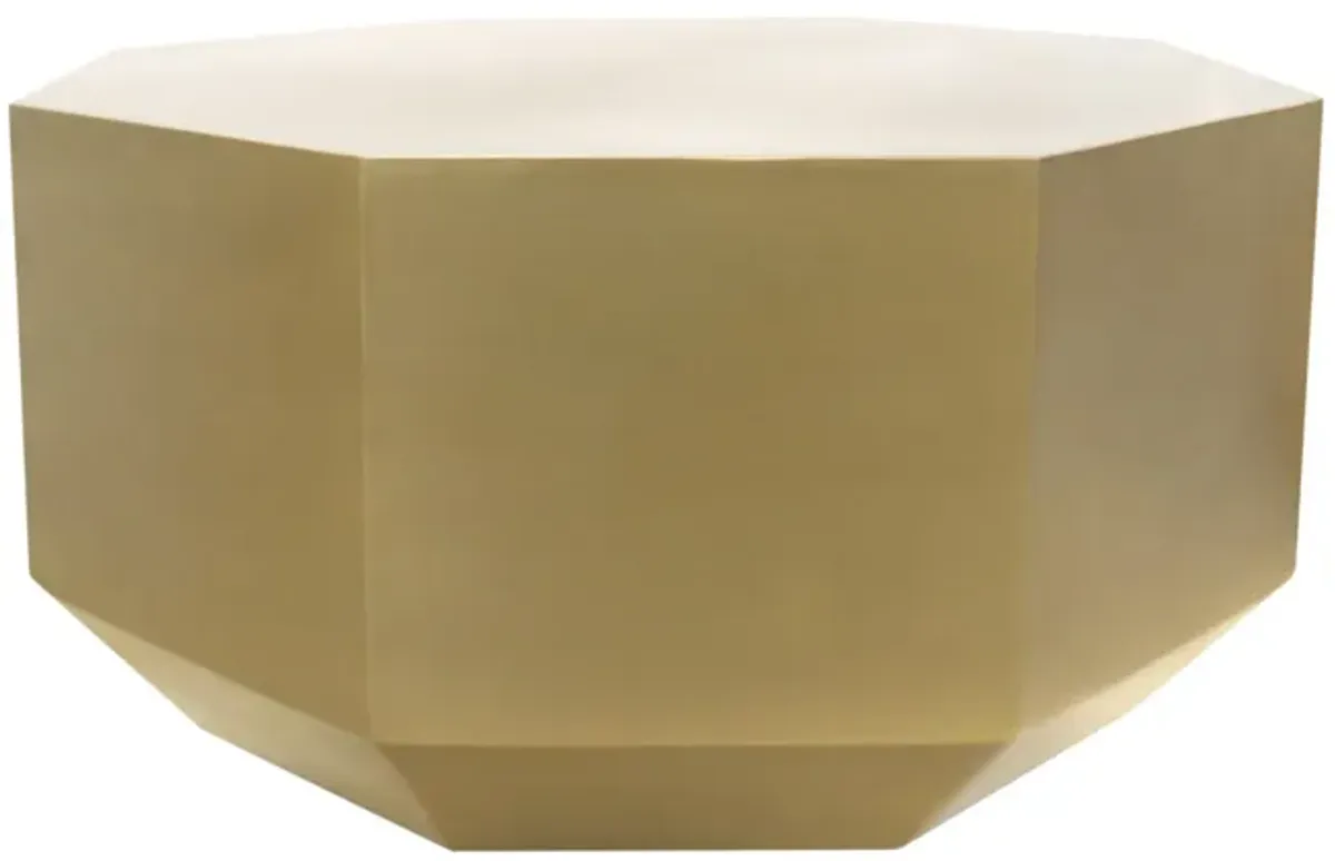 Pasargad Home Byzantine Octagon Shape Coffee Table, Brass