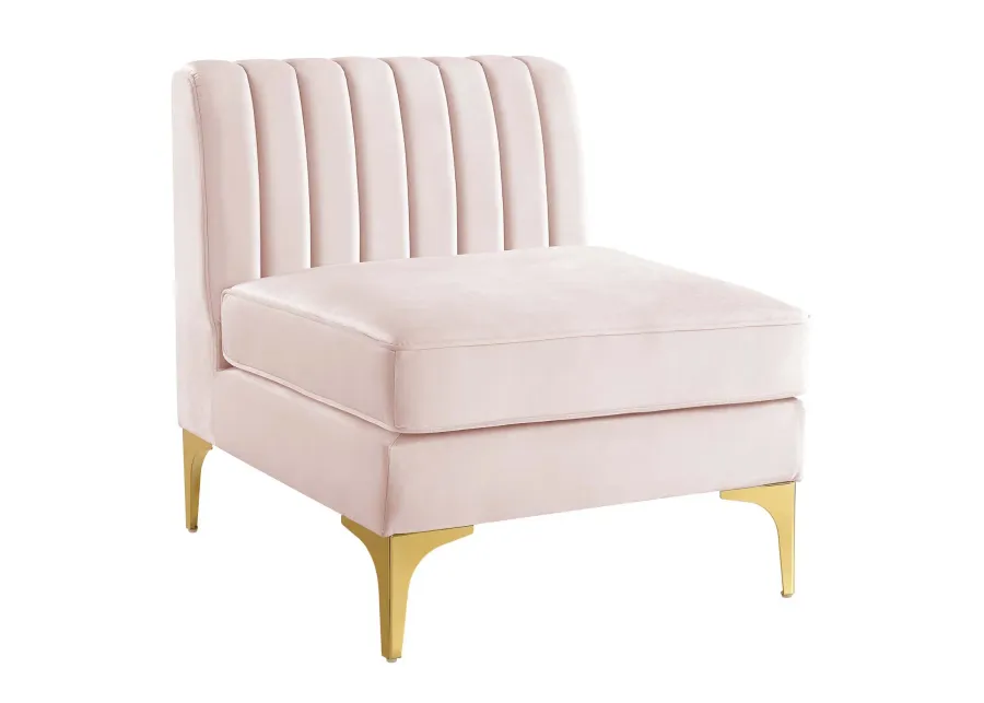 Triumph Channel Tufted Performance Velvet Armless Chair