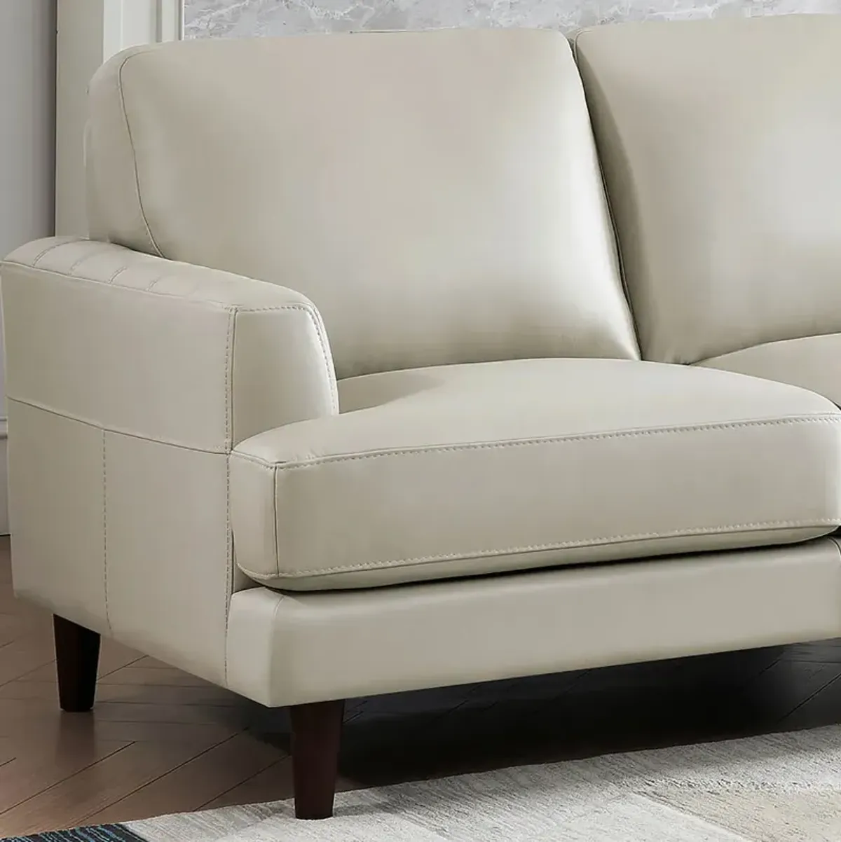 Cassia Top Grain Leather Loveseat