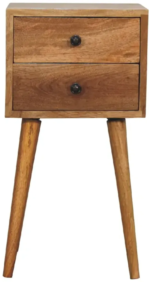 Mini 2 Drawer  Solid Wood Oak-ish NightStand