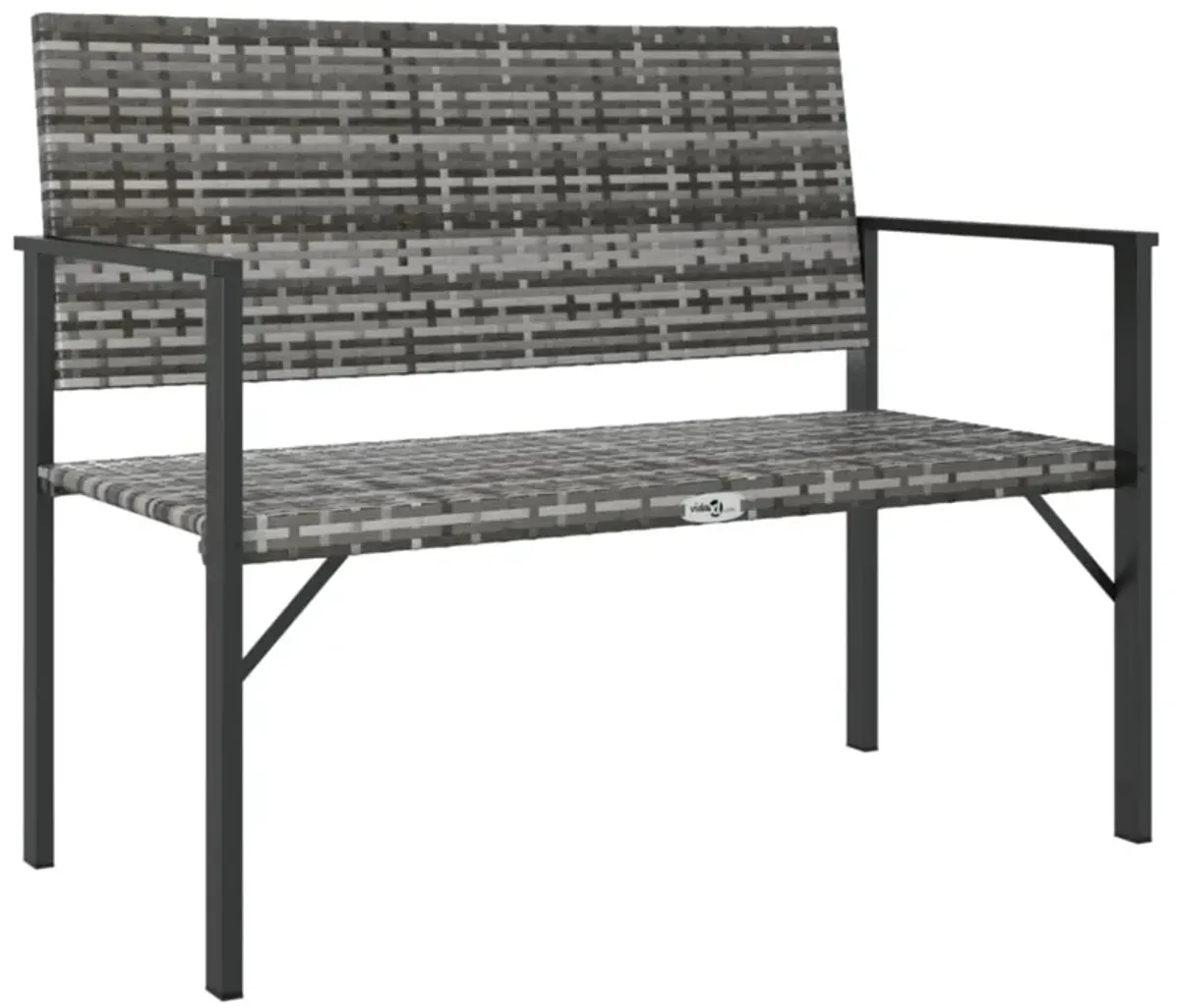 vidaXL 2-Seater Patio Bench Gray Poly Rattan