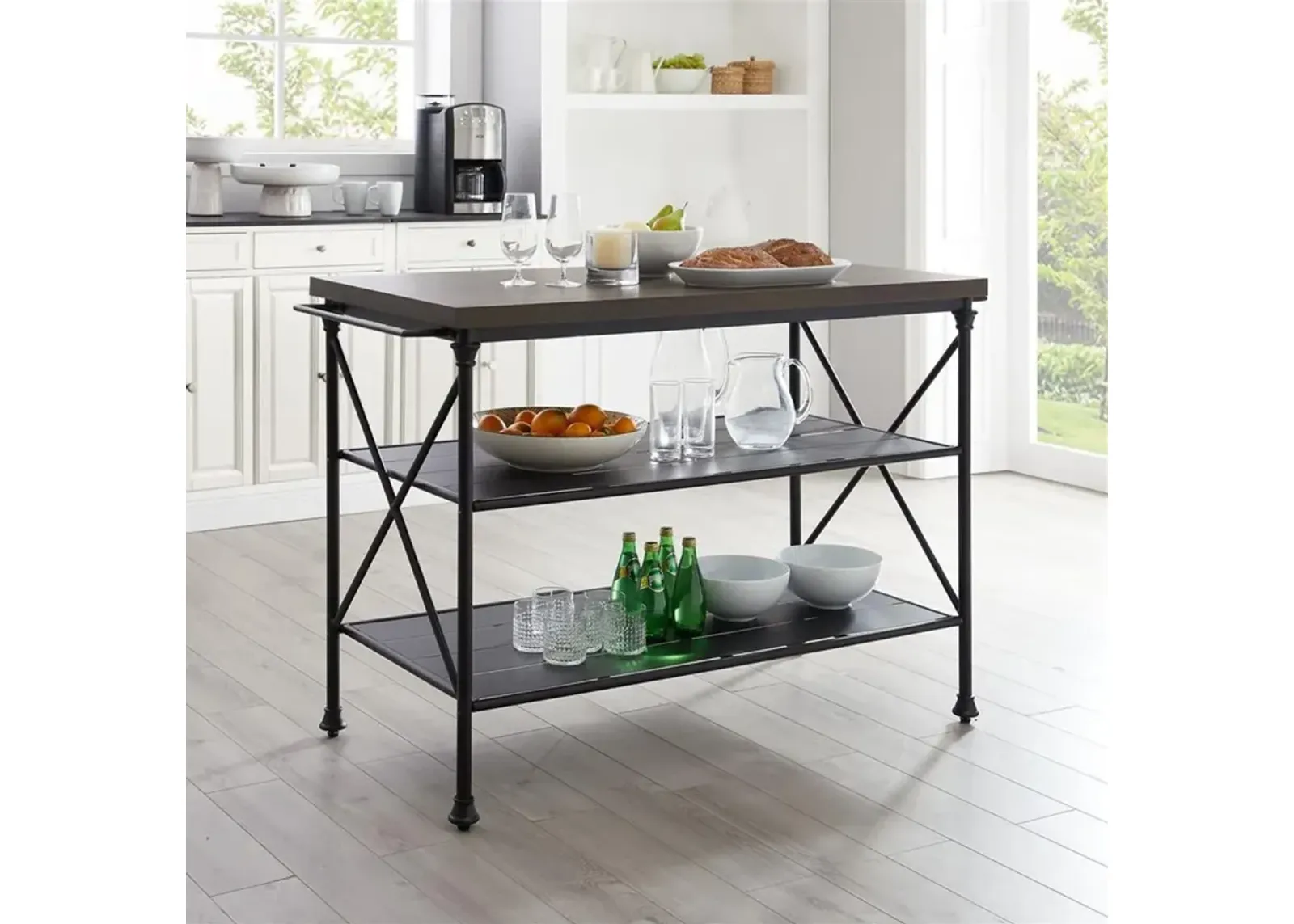 Crosley Madeleine Kitchen Island, Brown & Matte