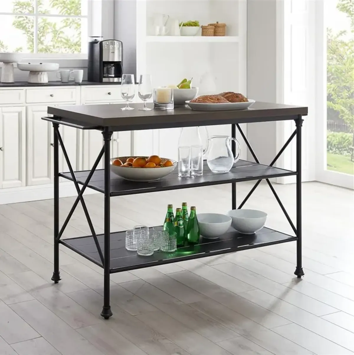 Crosley Madeleine Kitchen Island, Brown & Matte