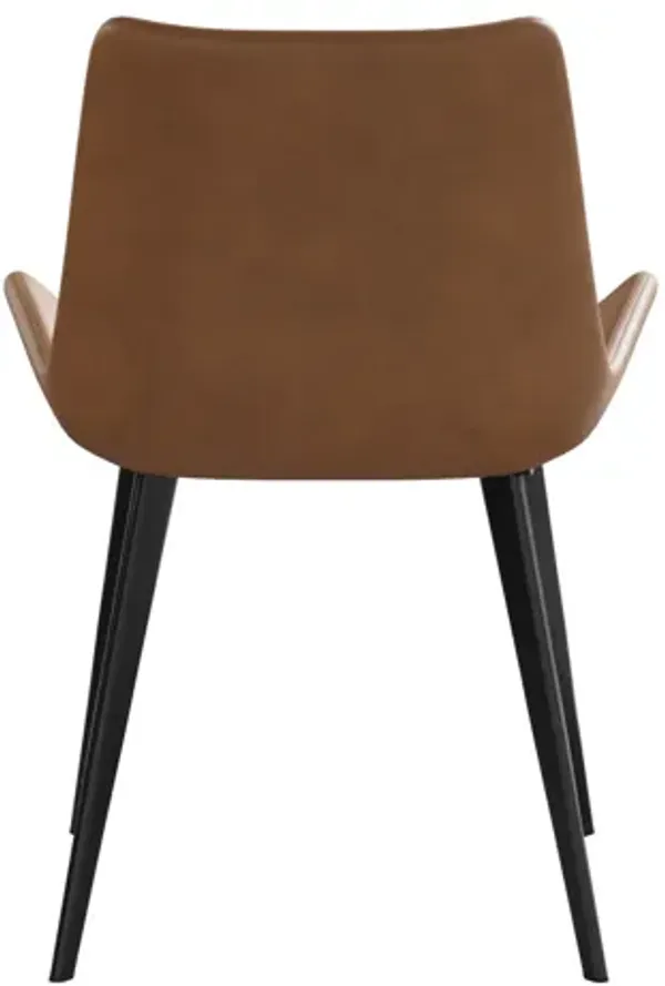 Streamdale Modern Metal Leg Dining Chair - Brown - 4 Pack