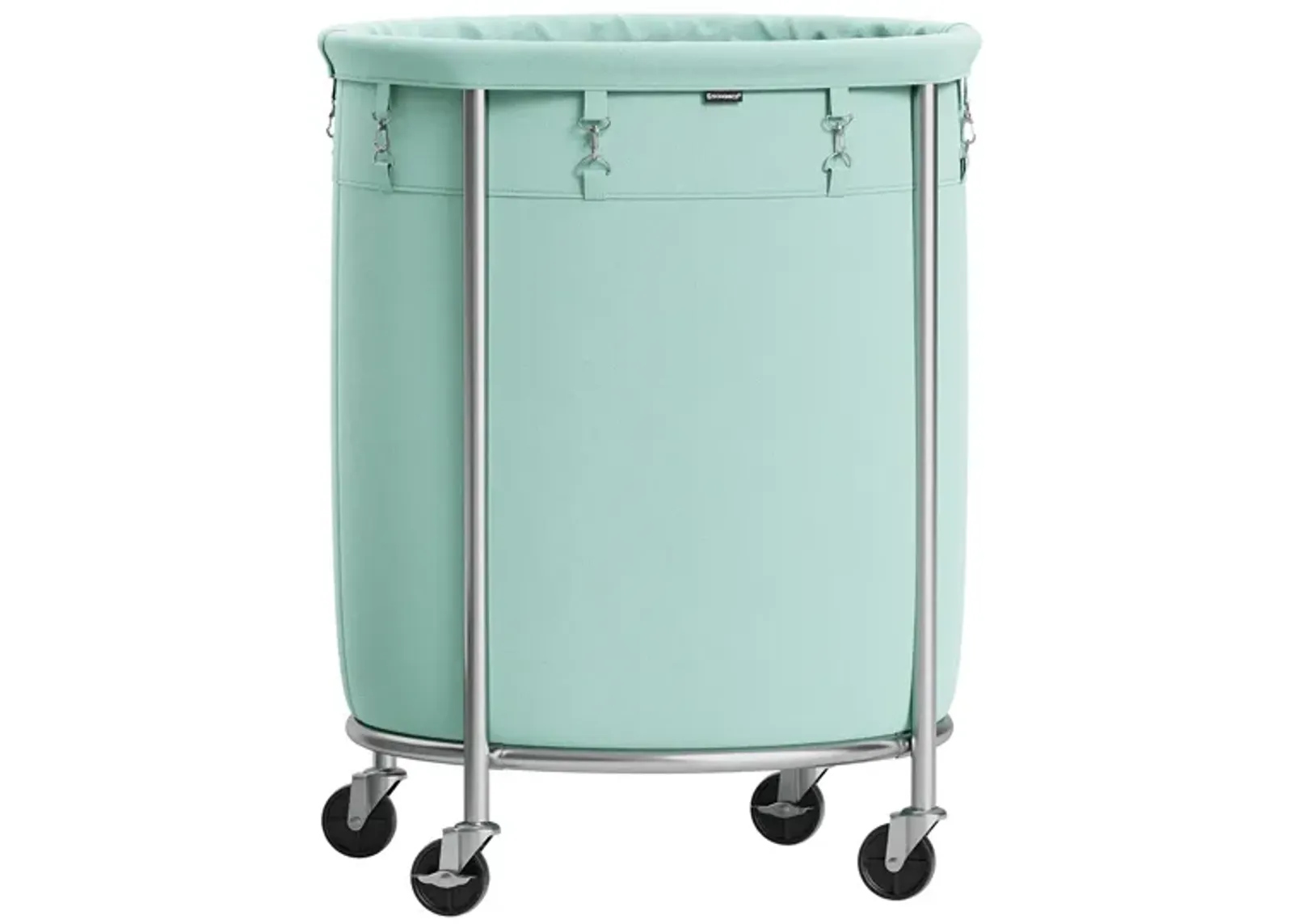 Laundry Basket with Wheels and Removable Bag, Steel Frame, 4 Casters and 2 Brakes