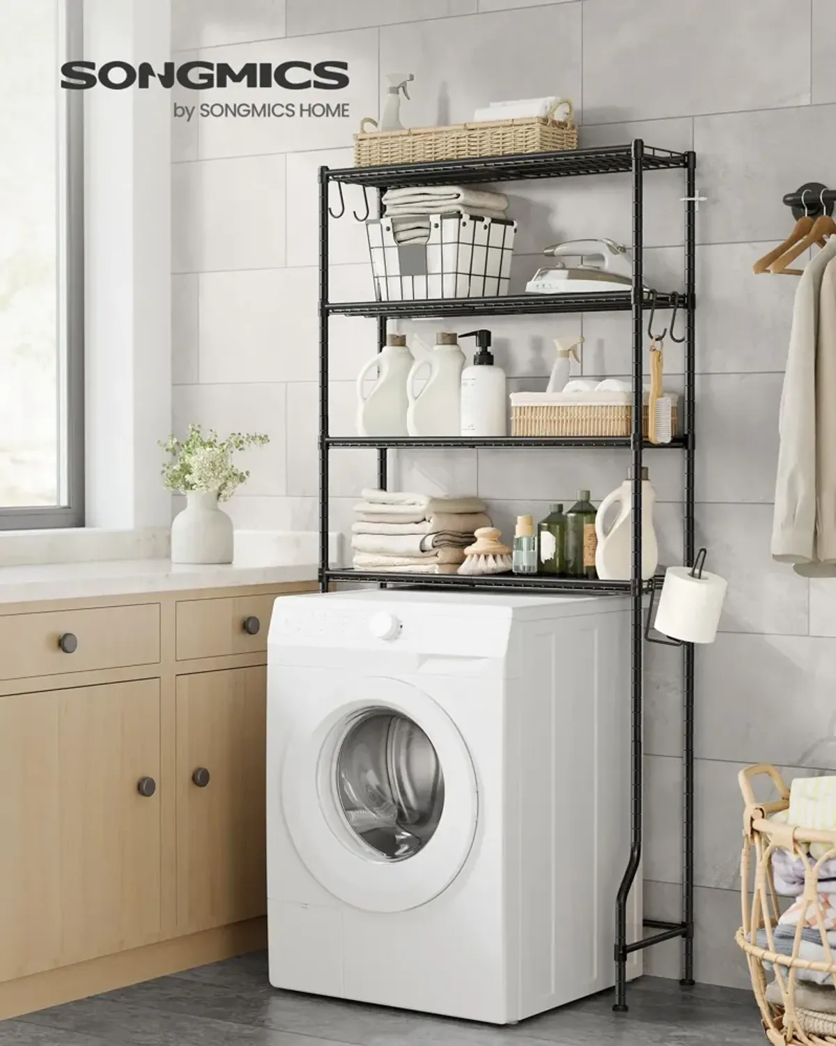 4-Tier Metal Over-the-Toilet Storage Shelf