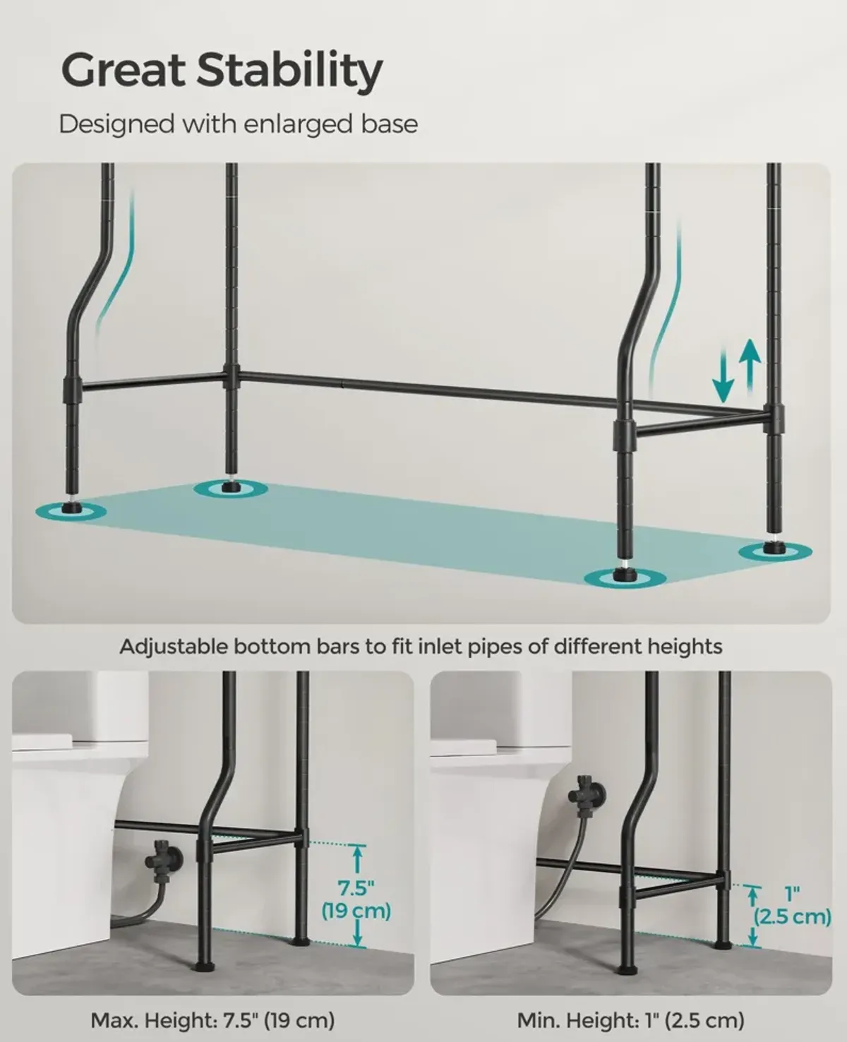 4-Tier Metal Over-the-Toilet Storage Shelf