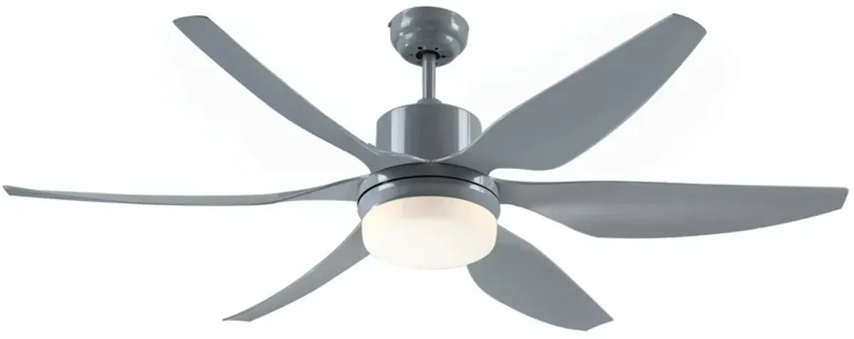 Grey Ceiling Illumination: 52" Fan with LED Light and Remote