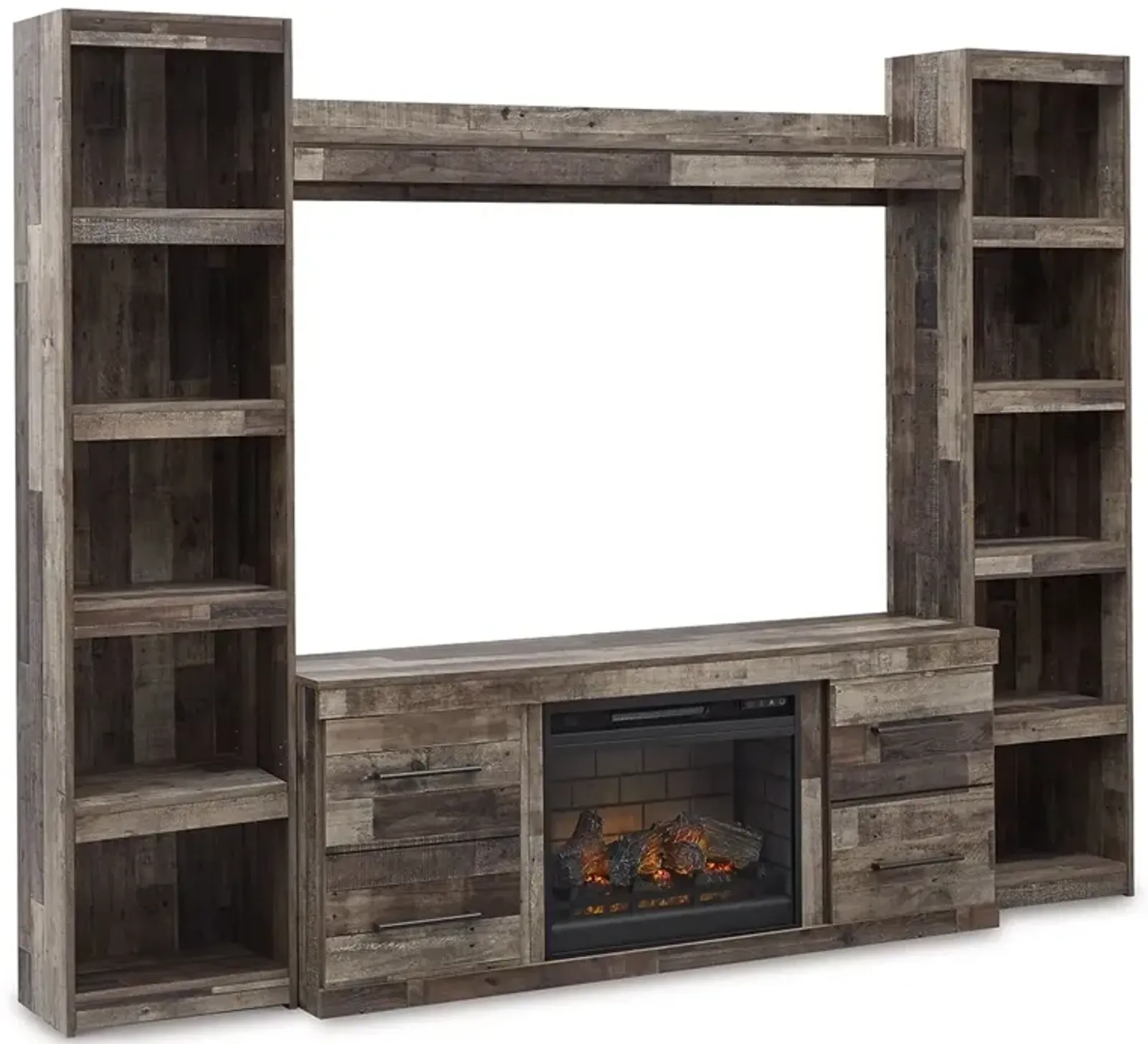 Derekson 4-Piece Entertainment Center with Electric Fireplace