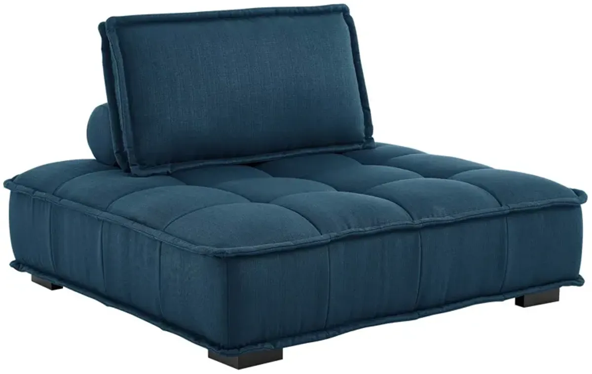 Saunter Tufted Fabric 4-Piece Sectional Sofa Blue