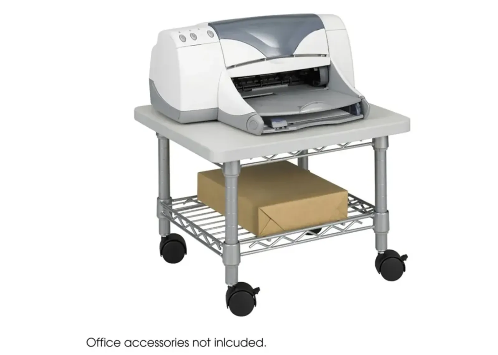 Hivvago Under Desk Printer Stand Cart with Paper Shelf and Locking Casters