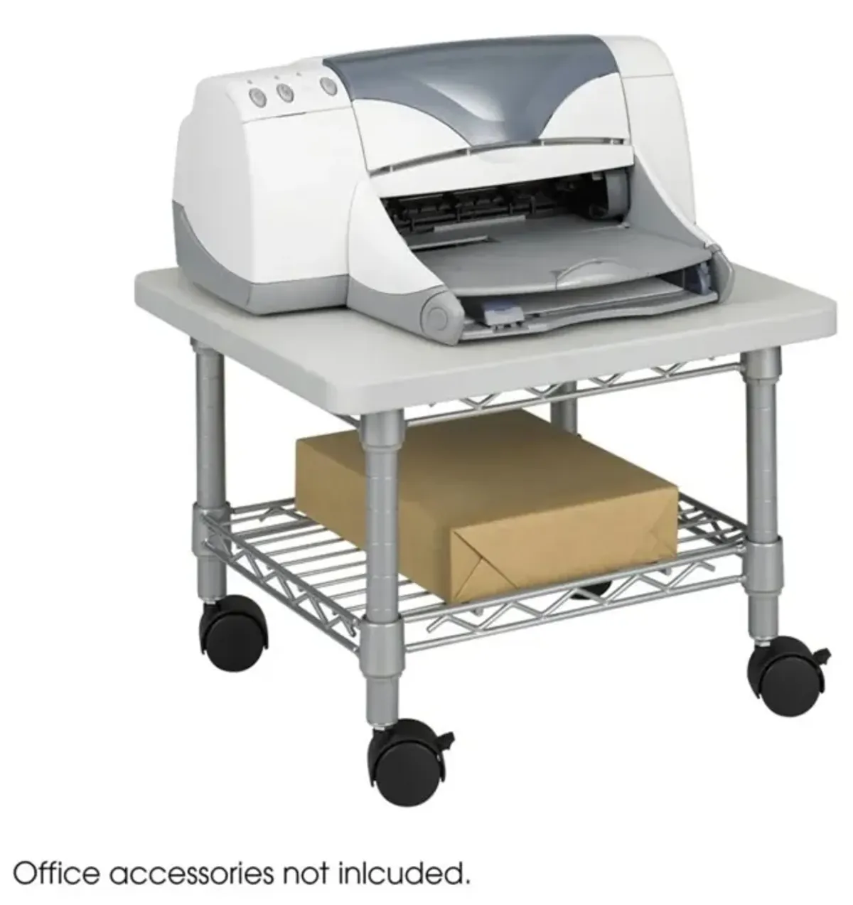 Hivvago Under Desk Printer Stand Cart with Paper Shelf and Locking Casters