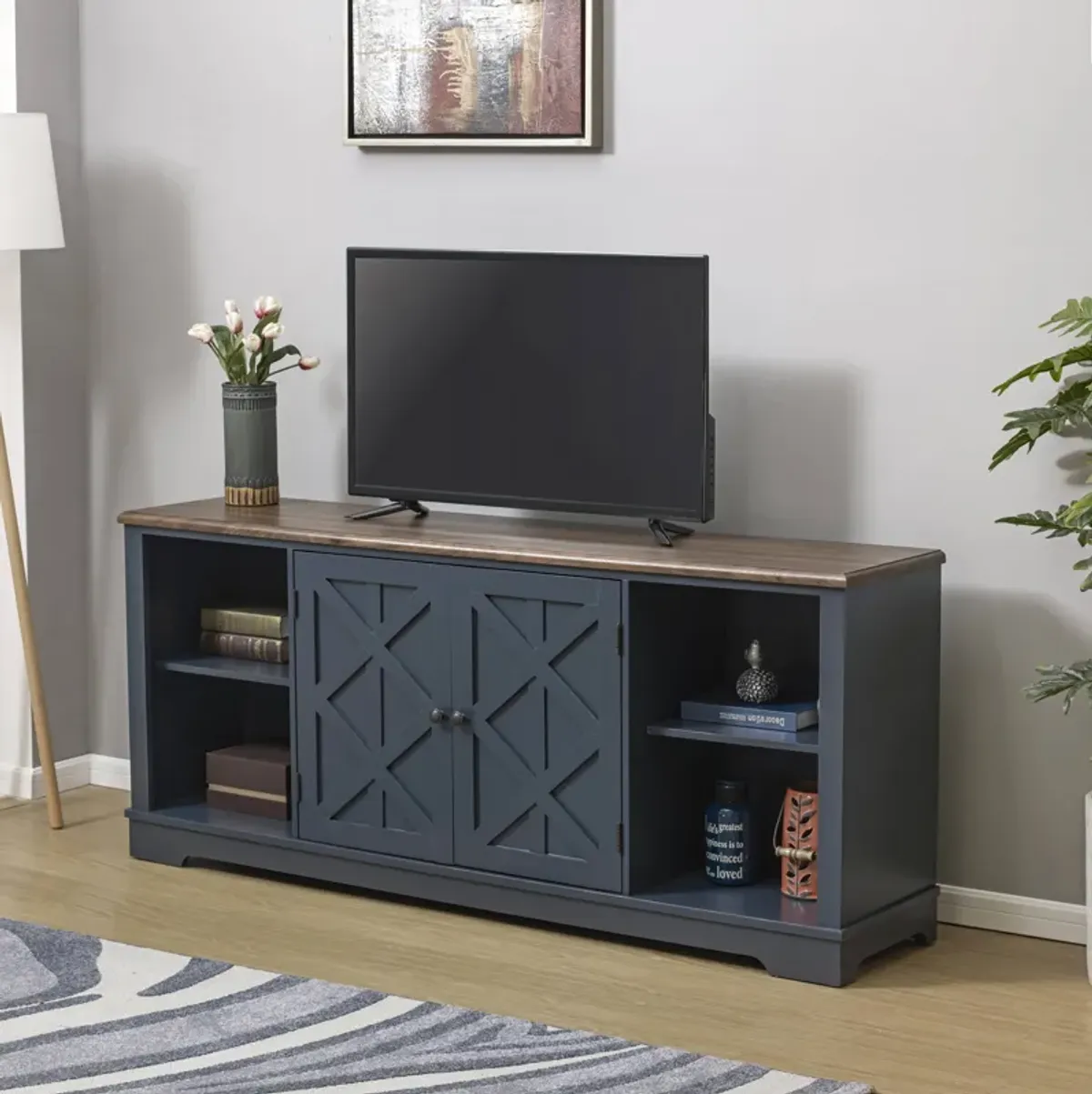 FESTIVO 70-inch Extra-Wide Rustic TV Stand for 80" TVs