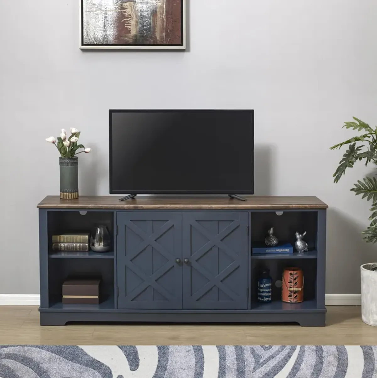 FESTIVO 70-inch Extra-Wide Rustic TV Stand for 80" TVs