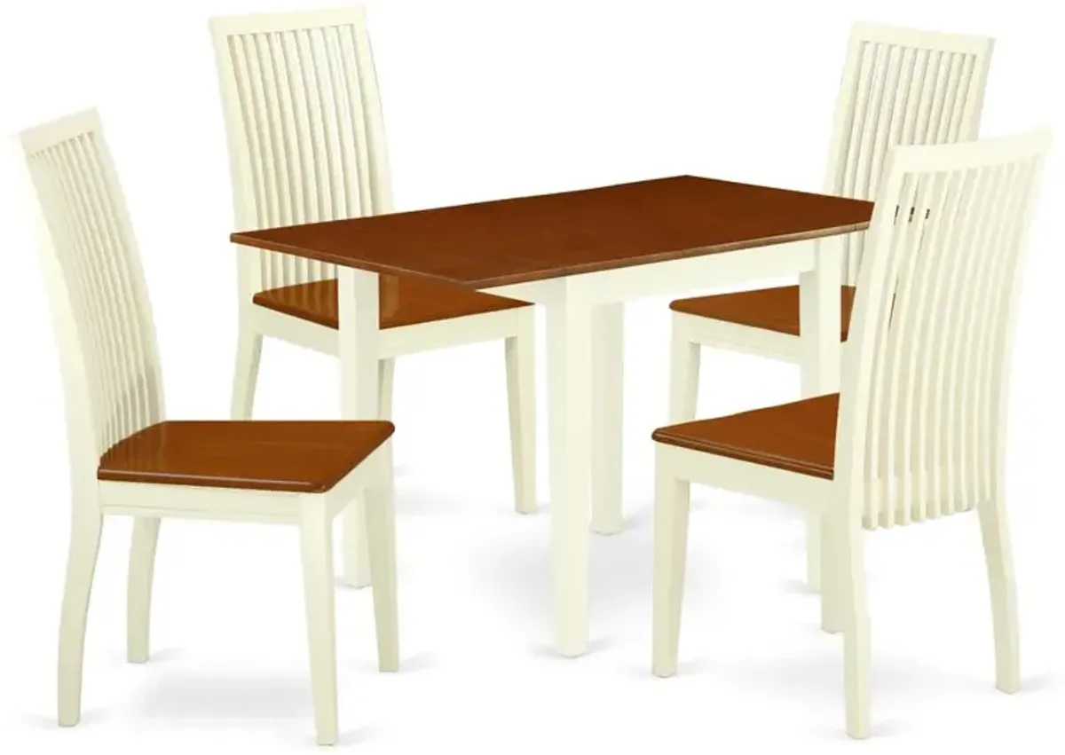 Dining Room Set Buttermilk & Cherry, NDIP5-WHI-W