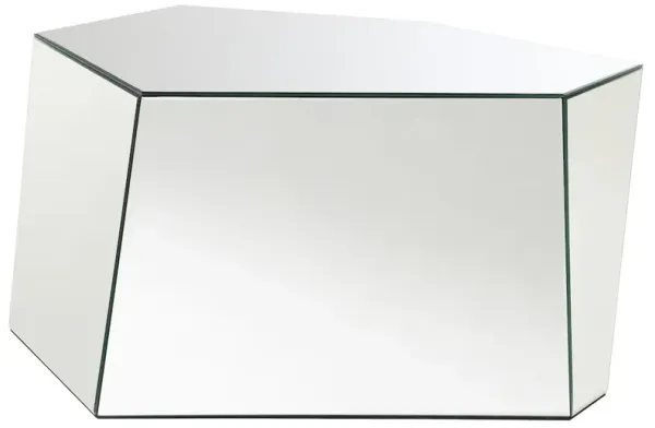 Capella Mirrored Abstract Geometric Coffee Table Silver