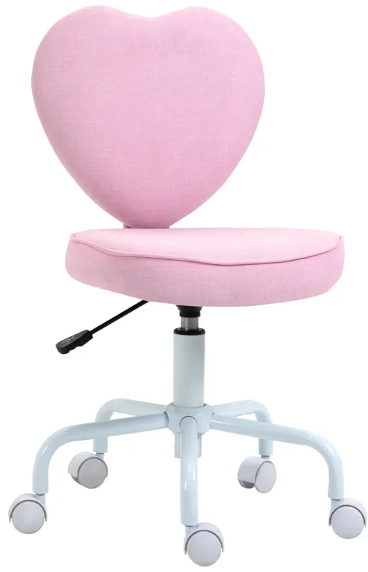 Love-Shaped Office Chair: Swivel Linen Fabric Seat for Girls/Women