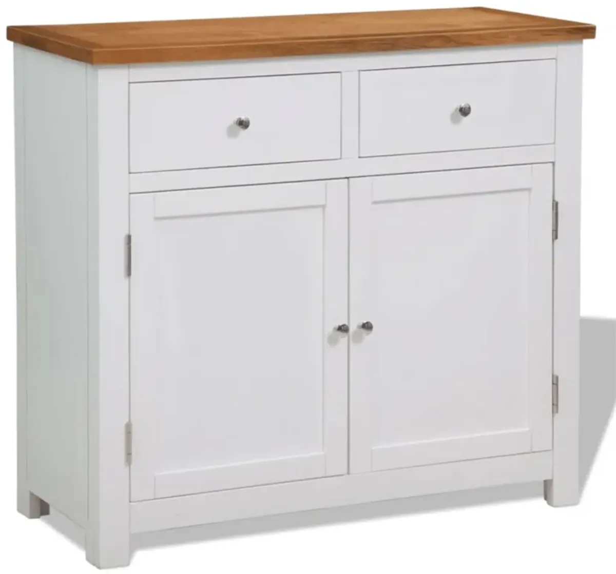 vidaXL Sideboard 35.4"x13.2"x32.7" Solid Oak Wood