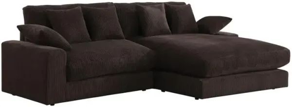Lilola Home Mystic Dark Chocolate Corduroy Reversible Sectional Sofa Chaise