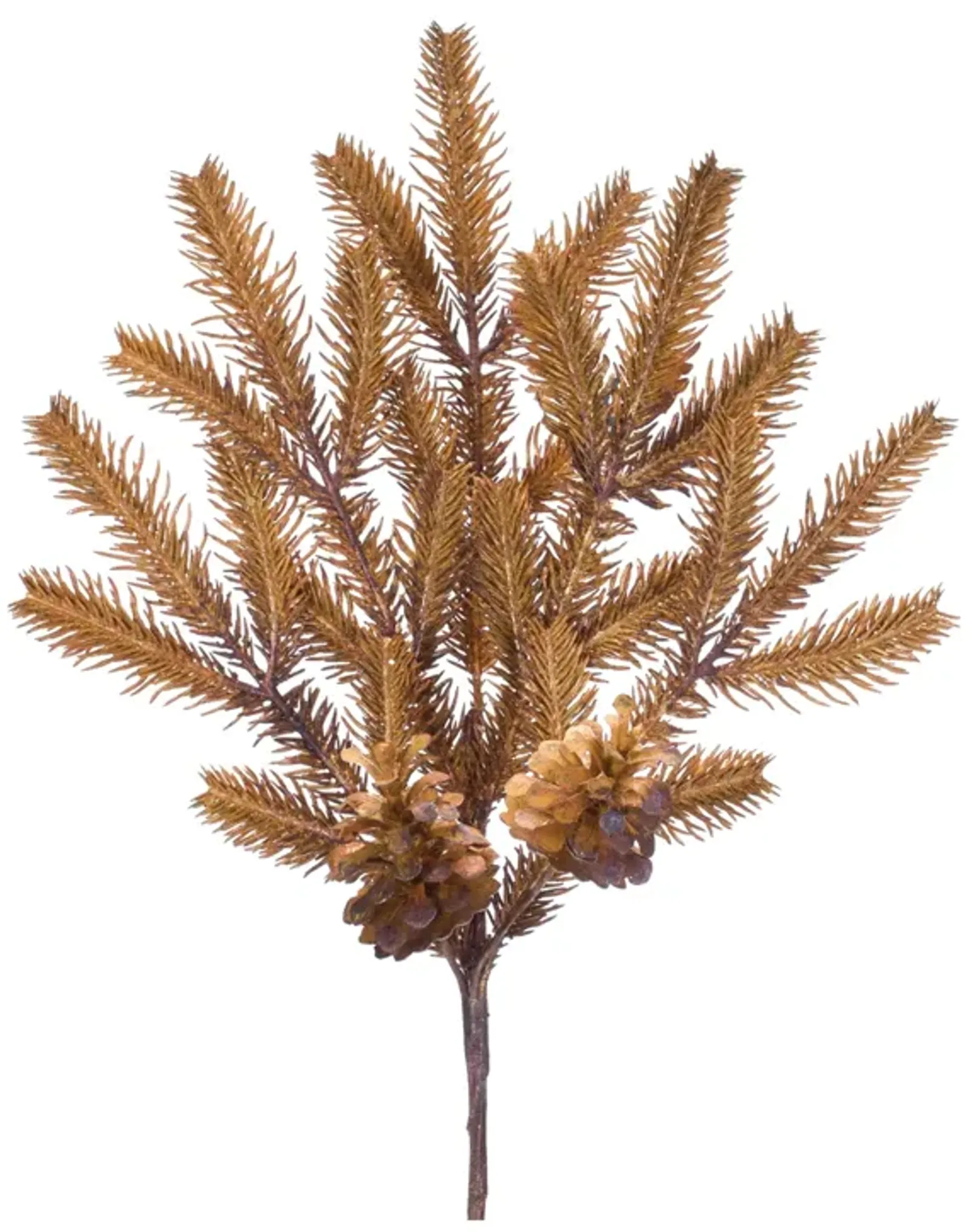 Decorative Wintry Copper Pine Spray Set of 12 - Ideal for Festive Decor