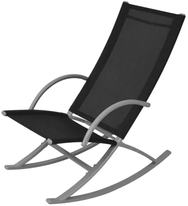 vidaXL Patio Rocking Chairs 2 pcs Steel and Textilene Black