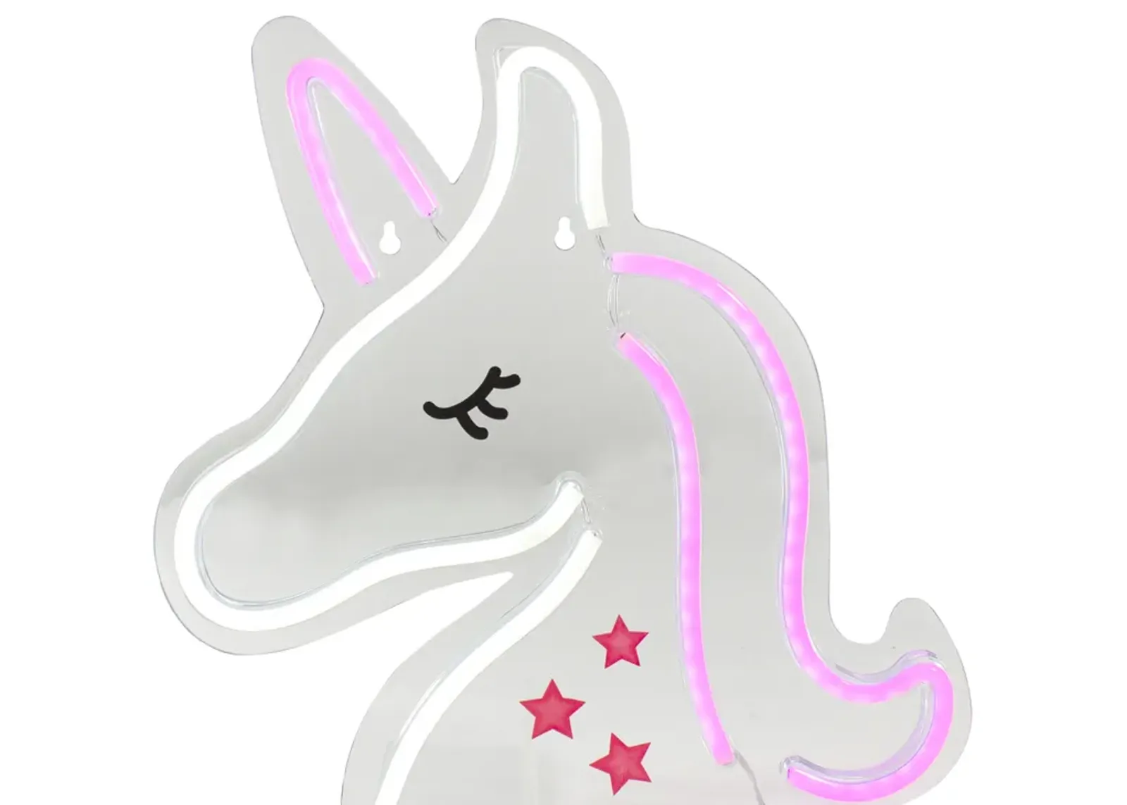 13" White and Pink LED Neon Style Unicorn Wall Sign