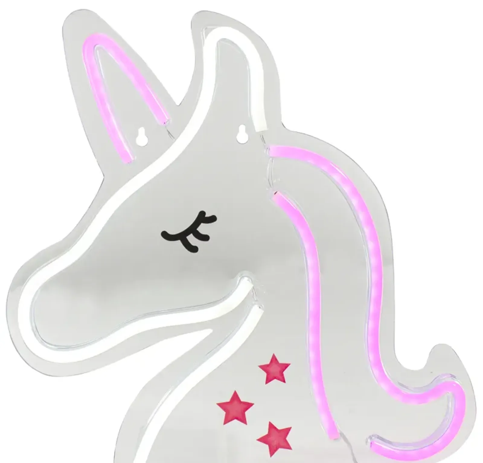 13" White and Pink LED Neon Style Unicorn Wall Sign