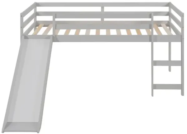 Loft Bed With Slide, Multifunctional Design, Twin